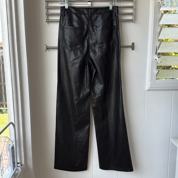 BLANKNYC Black Franklin Ribcage Wide Leg Leather Faux High Rise Pants 27 - Picture 3 of 7